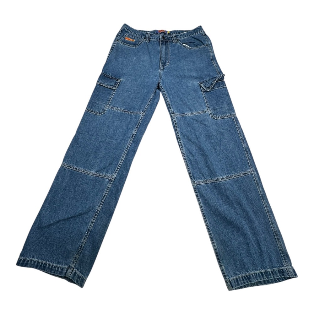 Empyre Mens‎ Blue Denim Cargo Pants Size 34 Relaxed Fit Baggy Streetwear